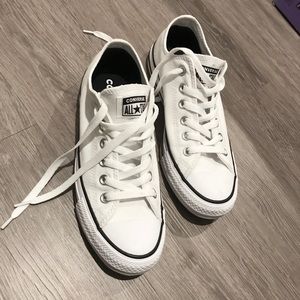 white converse with black stripe